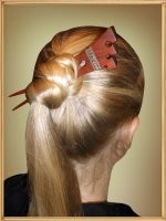 прическа для длинных волос хвост со шпилькой Hantoidokimo